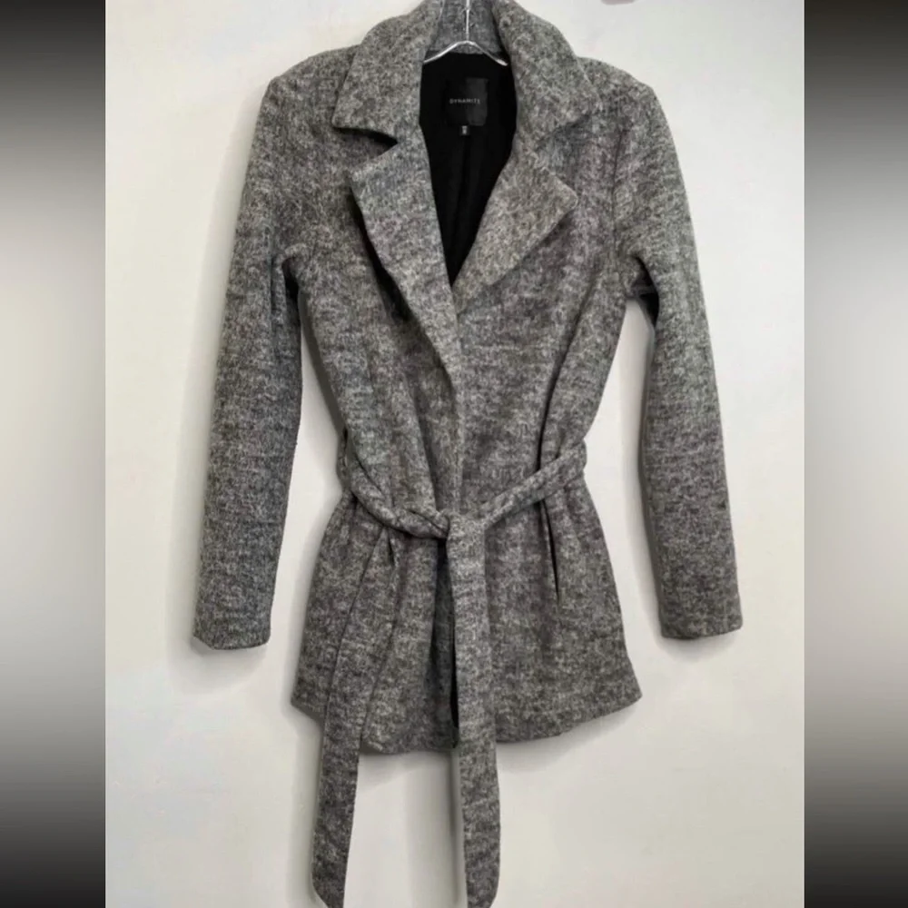 Dynamite Belted Lapel Jacket Coat With Pockets - Small - Picture 1 of 6